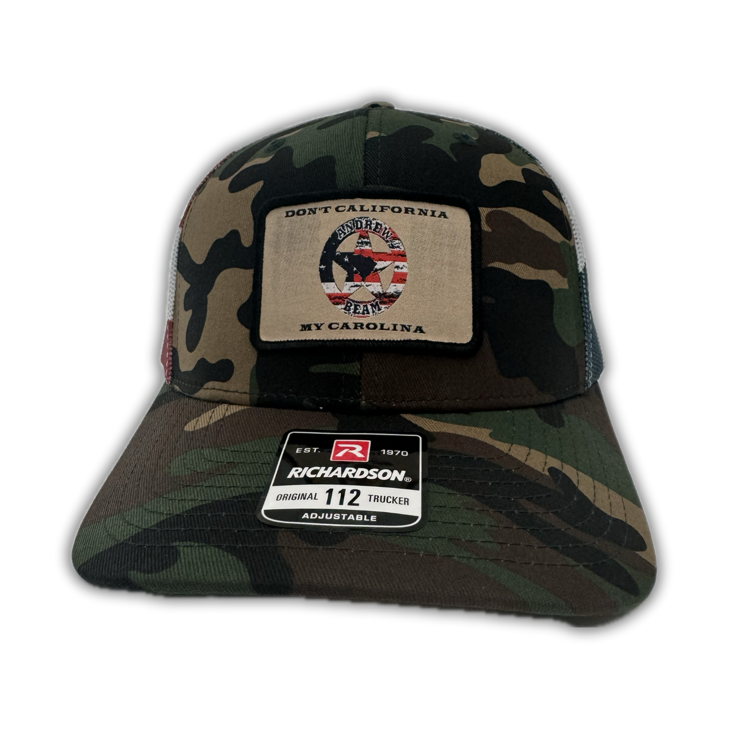 "Don't California My Carolina" Patch Hat - Woodland/Merica